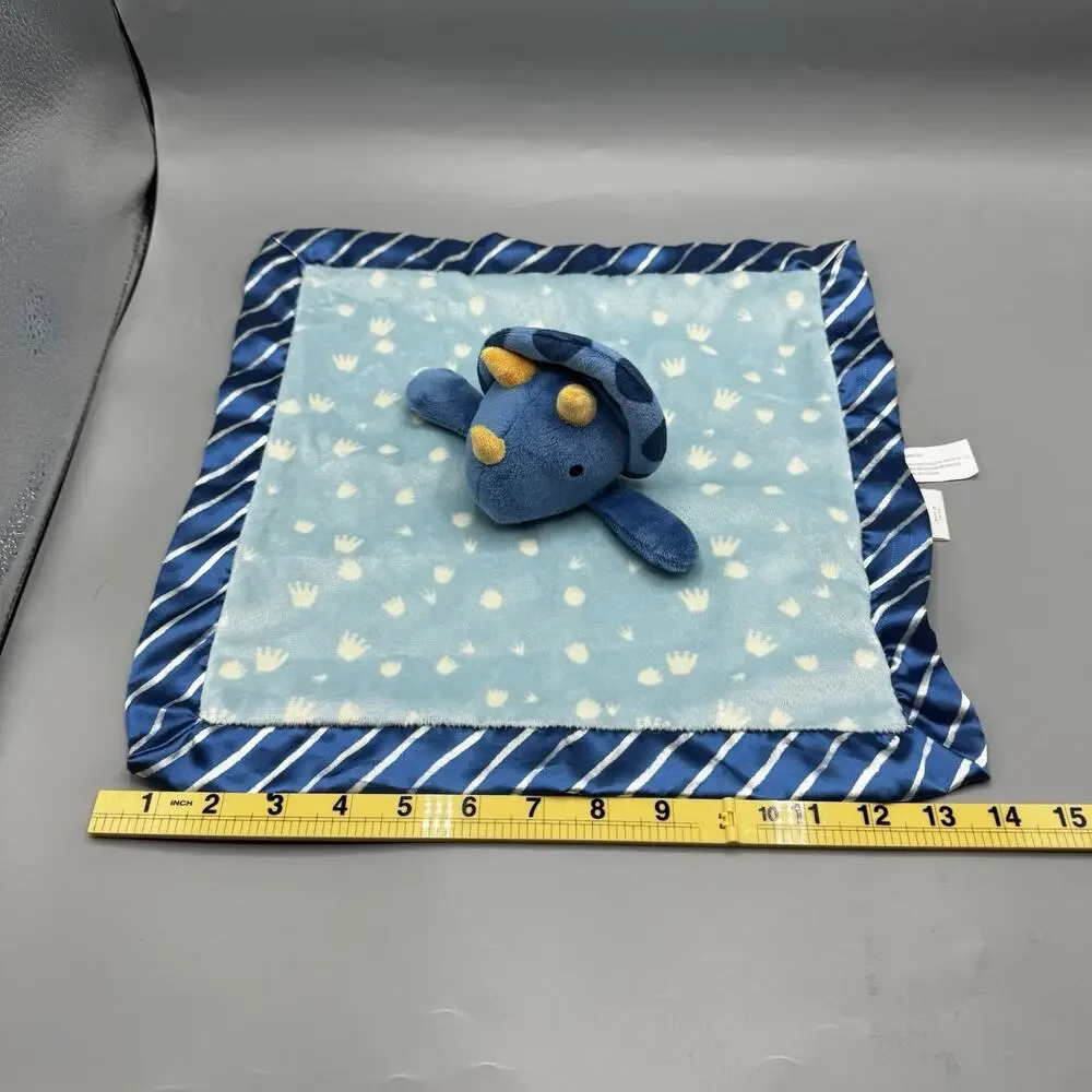 Cloud Island Lovey Dinosaur Blue Dino Baby Blanket Satin Edges Triceratops 14